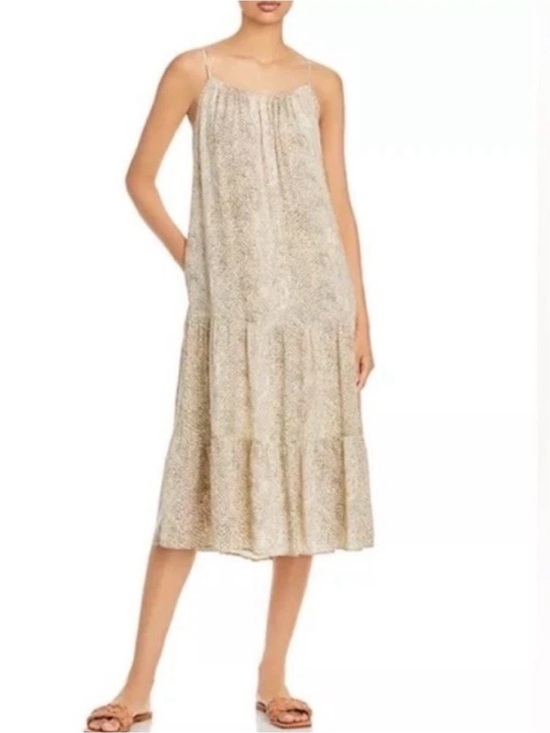 Rails Dresses & Skirts - Rails Adora Midi Dress in Cream Snakeskin Sleeveless Spaghetti Strap Size Medium